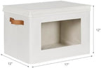 Univivi Fabric Storage Bins with Lids for Clothes 3 Pack, Beige - Image 2