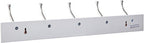 Amazon Basics Rectangular Farmhouse Wall-Mounted Coat Rack for Entryway and Bedroom, Storage Organizer, 5 Hooks, White - Image 3