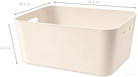 Set Of 2 Plastic Storage Bins,14.5x10.2x6.3 Inch Versatile Kitchen Pantry Organization and Storage,for Plastic Storage Container Under Bed,Under Sink Bathroom Organizer (Light grey, 2XL.) - Image 7