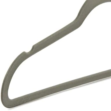Amazon Basics Slim Velvet Non-Slip Space Saving Suit Clothes Hangers, Closet Organizer, Gray/Silver, 50-Pack - Image 7