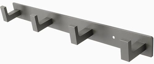 Coat Rack, Heavy Duty Stainless Steel 4 Tri Coat Hook Hanger, Wall Mounted Storage Wall Hooks, Rustic Clothes Hook/Key Hook Rail for Bathroom Kitchen Entryway(4 Hook Grey) by Vanloory