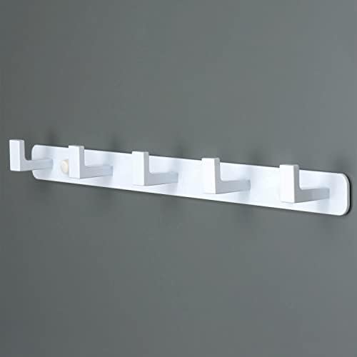Coat Rack, Heavy Duty Stainless Steel 5 Tri Coat Hook Hanger, Wall Mounted Storage Wall Hooks, Rustic Clothes Hook/Key Hook Rail for Bathroom Kitchen Entryway(5 Hook White) by Vanloory