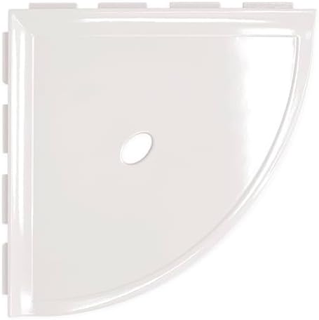 Questech 10" Corner Shower Shelf - Lugged for New Construction, Shower Organizer for Tiled Walls, Corner Caddy Soap Dish Bathroom Storage, Metro Lugged, White Polished by Questech