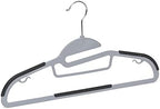 Amazon Basics Space Saving Non-Slip Rubber Coated Plastic Hangers with 360° Swivel Hook, Thin, Gray, Pack of 50 - Image 3
