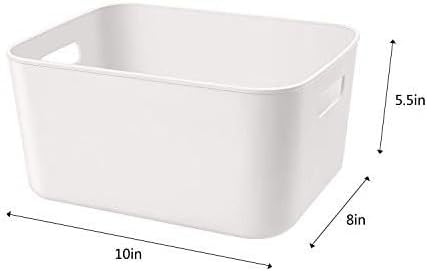 Plastic Storage Bins,Versatile Kitchen Pantry Organization and Storage,for Plastic Storage Container Under Bed,Under Sink Bathroom Organizer (1 Pack Medium, White) - Image 7