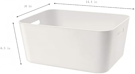 Set Of 2 Plastic Storage Bins,14.5x10.2x6.3 Versatile Kitchen Pantry Organization and Storage,for Plastic Storage Container Under Bed,Under Sink Bathroom Organizer (White, 2 XL.) - Image 7