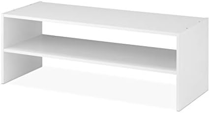 Whitmor Stackable 31" Extra Wide 2-Shelf Storage Organizer, White - Image 4