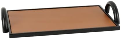 Decorative Tray Rectangular Metal Shelf Tray with Clean Finish and Sturdy Sides Simple Storage Tray for Catchall Use and Display Suitable for Hallway entryway Kitchen Bedroom, Brown by MYCENSE