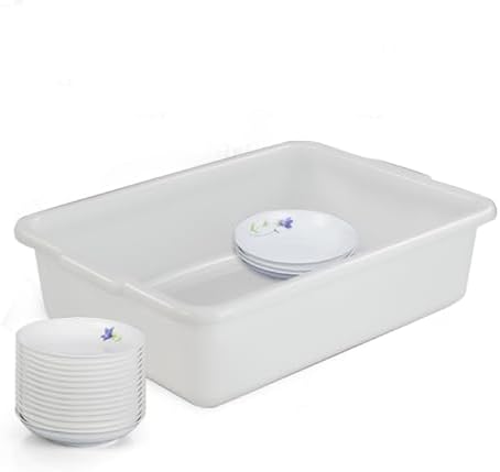 Teyyvn Plastic Bus/Utility Box, Commercial Wash Basin Tote Box, 4-Pack - Image 3