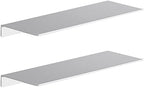 Danpoo 16 inch Metal Floating Shelves for Wall Organizer & Storage, Display Shelves for Bathroom, Living Room, Kitchen, Bedroom(Silver, 2-Pack) by Danpoo-ForYourHome