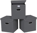 Closet Organizers Fabric Storage Bins With Lids Collapsible Cube Storages Organizer Basket With Handles,Storage Boxes for Clothes Storage,Office,Toys,3 Pack,（Grey by SEVENDOME