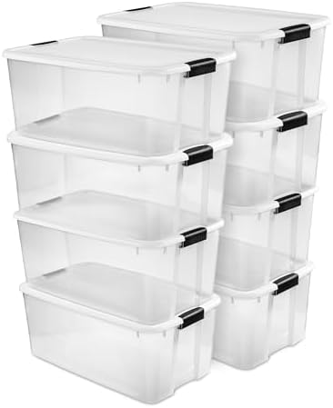 Sterilite Ultra Latch Box with Lids for Home and Office, 116 Quart, 8-Pack by Sterilite