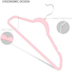 Pink Velvet Hangers 60 Pack, Slim Space Saving Suit Hangers for Closet Organizer, Rotating Silver Hook, Non Slip Clothes Felt Hanger Heavy Duty for Coat,Shirt, Pants, Camisole, Dress - Image 5