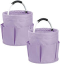 2Pcs 17L Collapsible Cleaning Supplies Caddy with Handle for Travel, Purple by IHOMAGIC