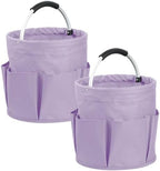 2Pcs 17L Collapsible Cleaning Supplies Caddy with Handle for Travel, Purple by IHOMAGIC