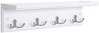 SONGMICS Wall-Mounted Coat Rack with Shelf, 4 Dual Metal Hooks by Unknown