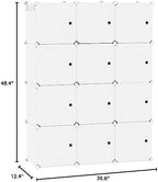 C&AHOME 12-Cube Storage Organizer with Door Cube Shelf Closet Cabinet Milky - Image 3
