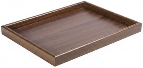 Entryway & Desk Organizer Tray, Solid Wood Rectangular Catchall with Raised Edges for Keys and Watches, 13 x 9.1 Inches, Walnut Finish by Unknown