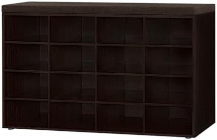 DINZI LVJ Shoe Storage Bench with Cushion, 16-Cubby Shoe Rack with Seat by DINZILVJ