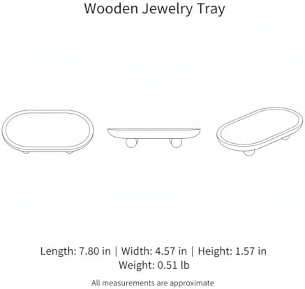 Solid Wood Catchall Tray for Keys & Rings, Natural Finish Entryway Organizer with Raised Edges, Compact Desktop Storage - Image 7
