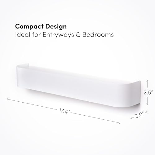 xympo Modern Wall-Mounted Coat Rack with Shelf – Heavy-Duty Steel, 5 Sturdy Hooks, Powder-Coated Finish, Space-Saving Entryway Organizer with Mounting Hardware – Sleek & Minimalist Design (White) - Image 4