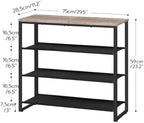 HOOBRO Shoe Rack, 4 Tier Shoe Storage Organizer with 3 Oxford Fabric Shelves and Top Panel, Holds 12-16 Pairs of Shoes for Entryway and Closet, Industrial, Greige BG47XJ01G1 - Image 3