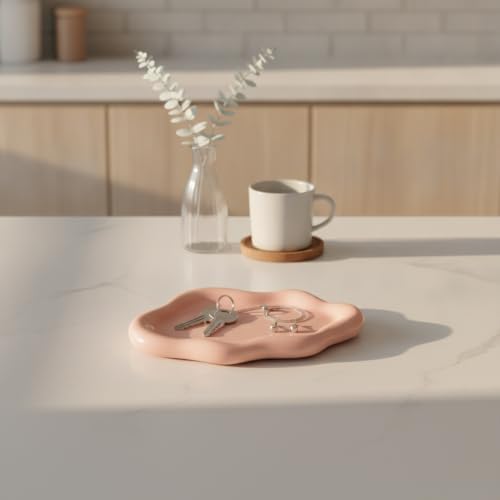 Home Organizers & Minimalists: Ceramic Cloud Catchall Tray for Keys, Jewelry, and Coins – Decorative Entryway or Dresser Dish, Approx. 7.1-7.4 Inches (1 Piece) - Image 2