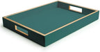 SANZIE Leather Tray Desktop Storage Organizer, Rectangle Valet Tray, Green by SANZIE
