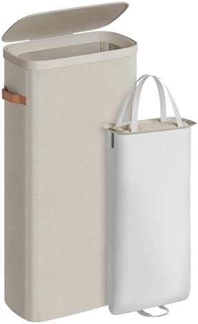 SONGMICS Laundry Basket, 65L Laundry Hamper with Lid, 1 Removable Liner Bag by Unknown