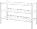 Kitsure Bamboo Wooden Shoe Rack for Closet, 26.8" Wide - 3 Tiers, White by Kitsure