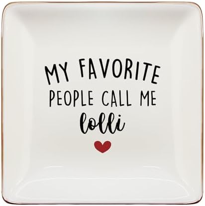 Lolli Gifts Jewelry Dish Tray, Best Grandma Mother's Day Birthday Gifts from Grandkids Ceramic Jewelry Tray for Rings Earring Bracelet Necklace, Grandmother Gift Trinket Dish for Women by Unknown
