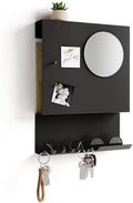 Key Holder Wall Mount and Mail Organizer - Hide Your Mail with a Modern and Minimal Look (Black) by PeachyModern