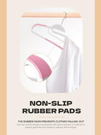 HOUSE DAY Pink Plastic Hangers 50 Pack, Slim Space Saving, Non Slip Hangers with Rubber Pads, Sturdy Coat Hanger for Closet, S-Shaped Clothes Hanger for Shirt, Suit, Pant, Skirt | Space saving closet organizer, heavy duty S-shape, rubber grip pads help... - Image 6
