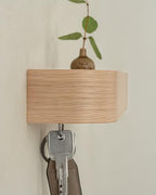 Kazai. Key Holder 'Toke' | Minimalist Key Hook Design from Berlin | Modern Key Holder Wall Mount with Wooden Shelf | Key Rack for Wall as Entryway Organizer | Oak, White - Image 7