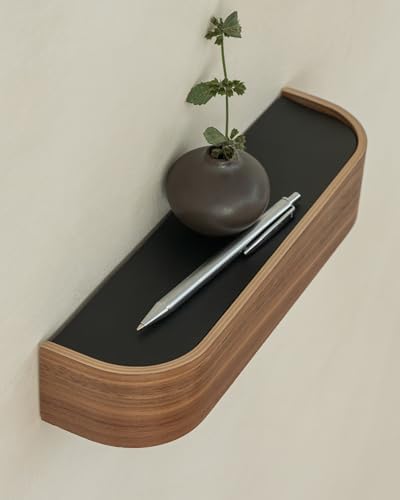 Kazai. Key Holder 'Toke' | Minimalist Key Hook Design from Berlin | Modern Key Holder Wall Mount with Wooden Shelf | Key Rack for Wall as Entryway Organizer | Walnut - Image 3