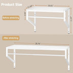 ThreeHio Expandable Closet Shelves Wall Mounted, 2 Pack Closet Shelving with Hanging Rods, Wall Shelving for Walk-in Closet, Hanging Shelves Organizer and Storage for Closet, Laundry - Image 3