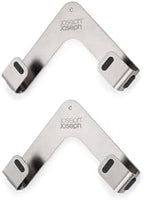 Joseph Joseph Space Set of 2 Pot and Pan Lid Holders Self Adhesive Wall Mount Storage Organizer, Suitable for Lids up to 11 in, 3M VHB Tape and Screws Included, Stainless Steel by Unknown