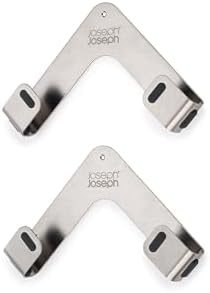 Joseph Joseph Space Set of 2 Pot and Pan Lid Holders Self Adhesive Wall Mount Storage Organizer, Suitable for Lids up to 11 in, 3M VHB Tape and Screws Included, Stainless Steel by Unknown