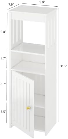 5-Tier Narrow Bathroom Cabinet, 9.8" W X 31.5" H - Image 3
