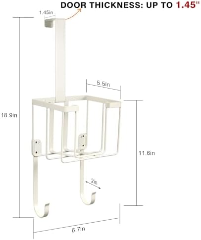 ORLESS Over The Door/Wall Mount Ironing Board Hanger, Laundry Room Iron and Ironing Caddy Board Storage Holder White - Image 6