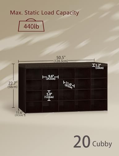DINZI LVJ Shoe Storage Bench, 20-Cubby Shoe Rack Bench with Cushion - Image 3