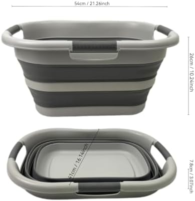 SAMMART Pack of 2 Collapsible Plastic Laundry Basket & Clothes Hamper, Comfort Non-Slip Handle, Foldable Storage Organizer with Space Saving Design, Portable Pop Up Container for Indoor and Outdoor - Image 4