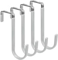 FYY Over the Door Hooks, Single-Hanger 4 Pack, Fits Doors 1 3/8" Silver by FYY