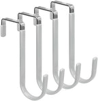 FYY Over the Door Hooks, Single-Hanger 4 Pack, Fits Doors 1 3/8" Silver by FYY