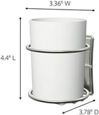 Command Accessory Organizer, Holds up to 2 lb, 3.36" x 3.78" x 4.4" Organizer with 2 Medium Water-Resistant Strips, Satin Nickel, Damage-Free Bathroom Organization - Image 3