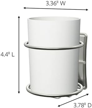 Command Accessory Organizer, Holds up to 2 lb, 3.36" x 3.78" x 4.4" Organizer with 2 Medium Water-Resistant Strips, Satin Nickel, Damage-Free Bathroom Organization - Image 3