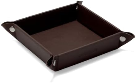 UnionBasic Small Jewelry Tray for Rings Watches Earrings, Entryway Catchall Caddy for Coins Keys Change, Nightstand Bedside Valet Holder, Trays for Electronic Gadgets, Coffee - Image 7