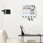 Nekon Mail and Key Holder for Wall Decorative, 11 Inch Mail Holder, White - Image 5