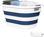 OOAMBB 43L(11.5Gallon) Collapsible Laundry Basket Plastic (Blue, 1 Pack) by OOAMBB