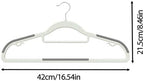 20 Pack Heavy Duty Plastic Hangers, Non Slip Clothes Hangers with Rubber Pads and 360° Hook - Thin Space Saving Hanger, Closet Organizer for Shirt, Pants, Suit, Skirt,Coat - Gray - Image 2
